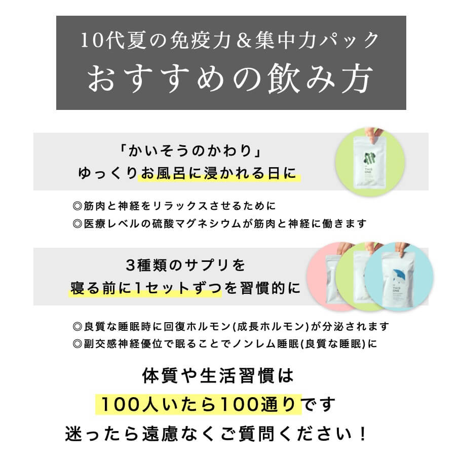 このサプリメントパックのおすすめの飲み方