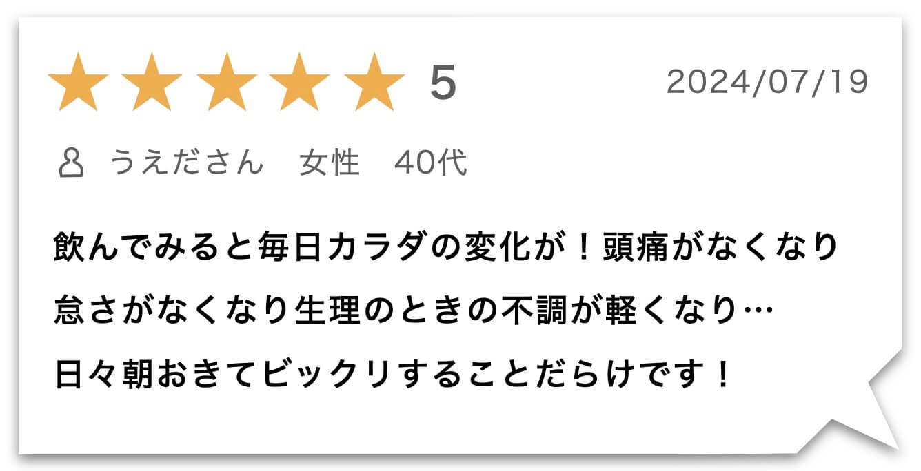 抗酸化力の高いサプリのお客様のレビュー