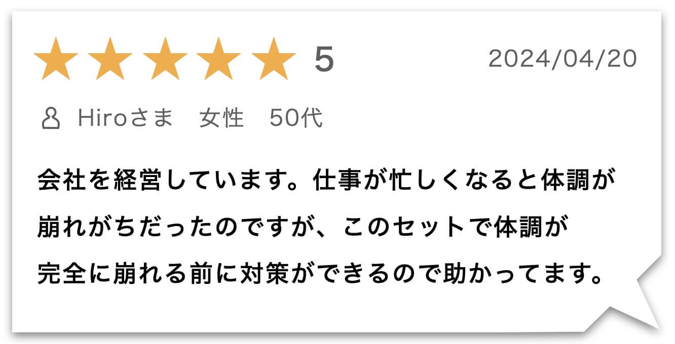 緊急事態サプリのお客様のレビュー