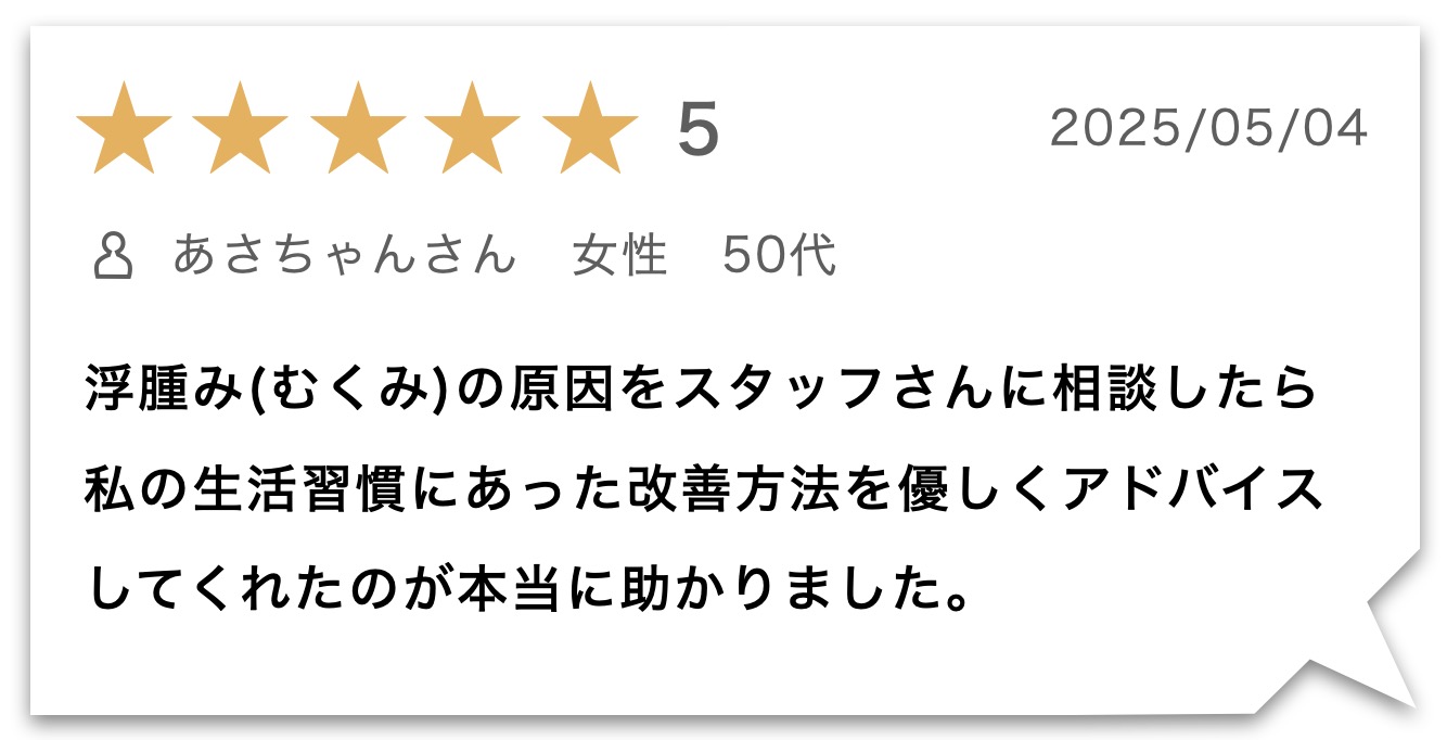 “むくみサプリのお客様のレビュー"