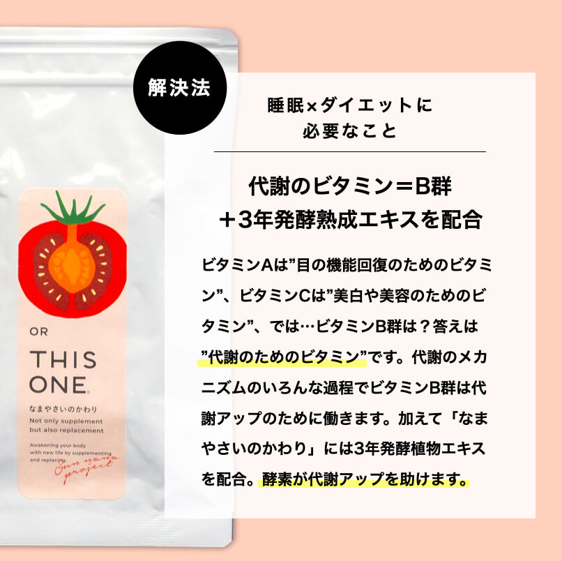 ビタミンB群は代謝のためのビタミン