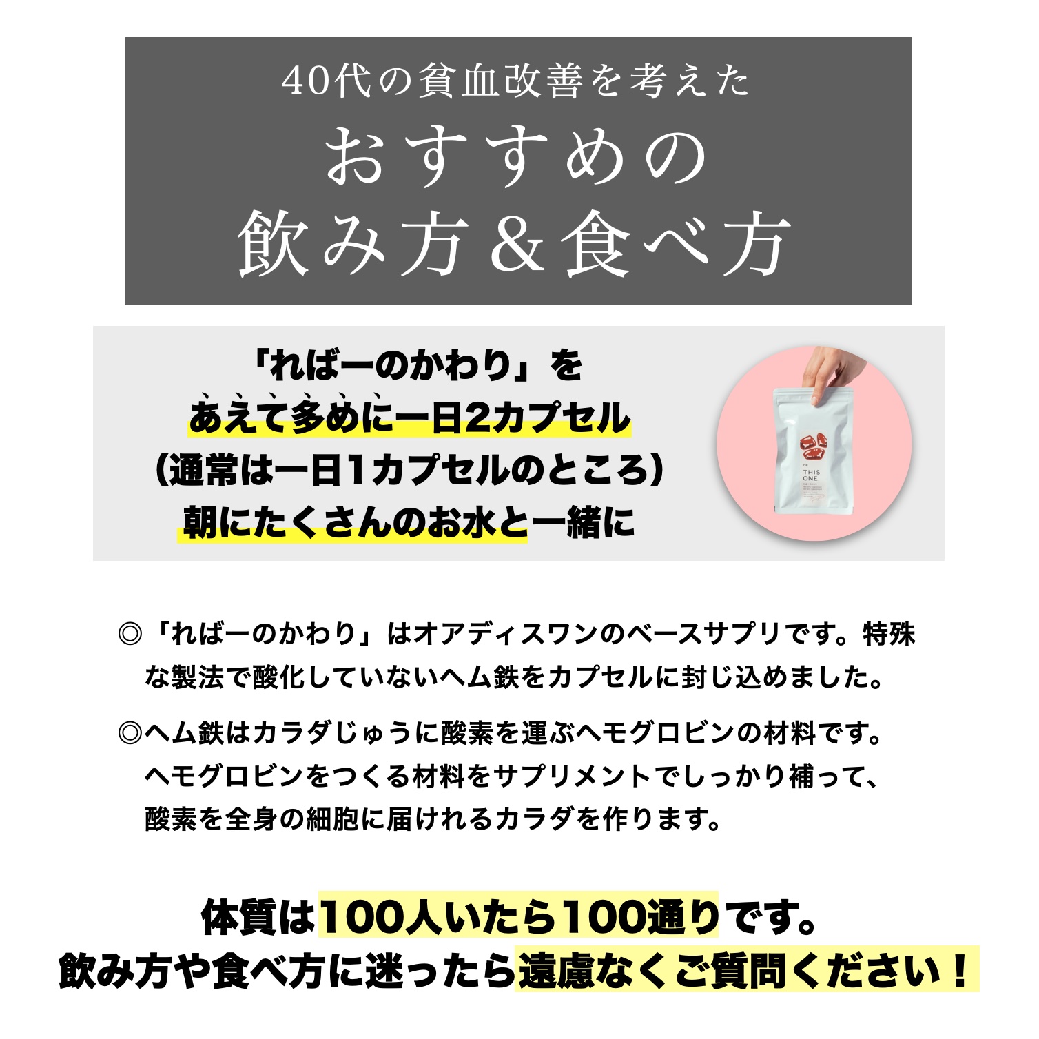ればーのかわりサプリの飲み方