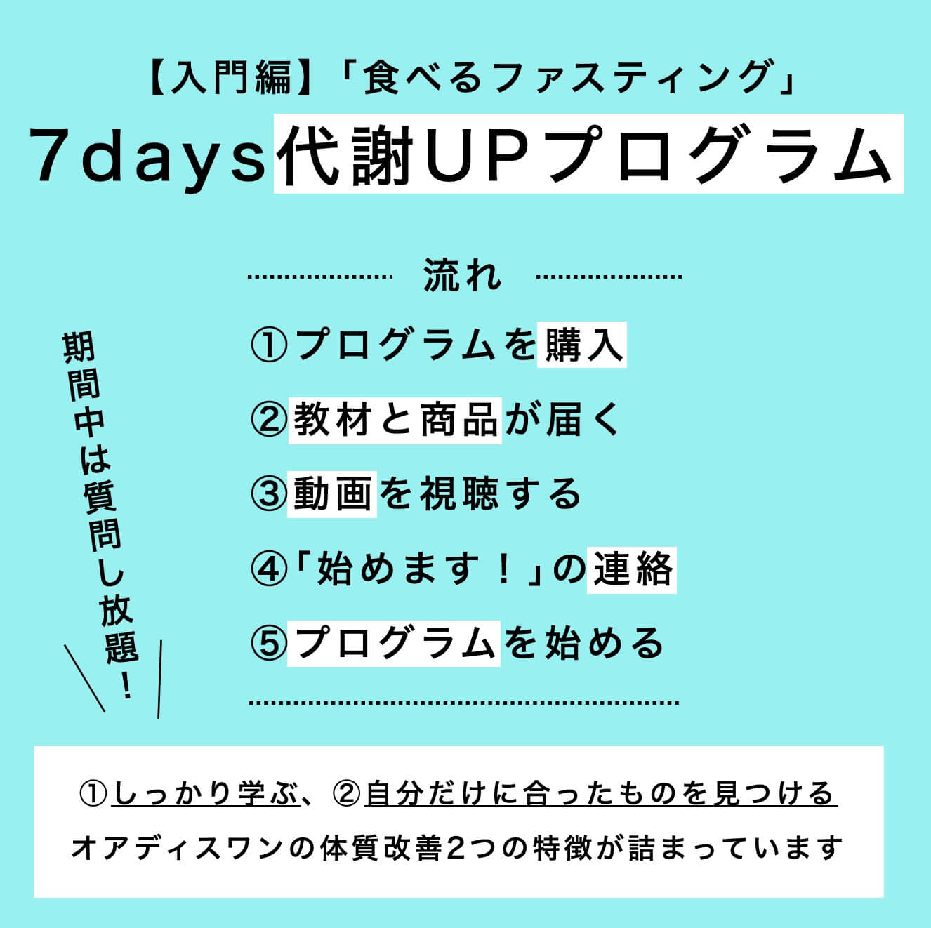 代謝アップダイエットプログラムの説明