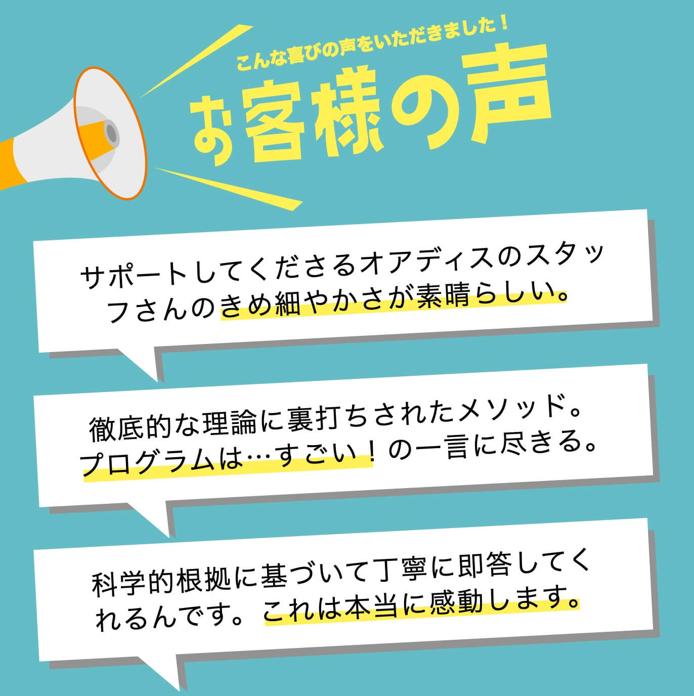 プログラムに参加したお客様の声