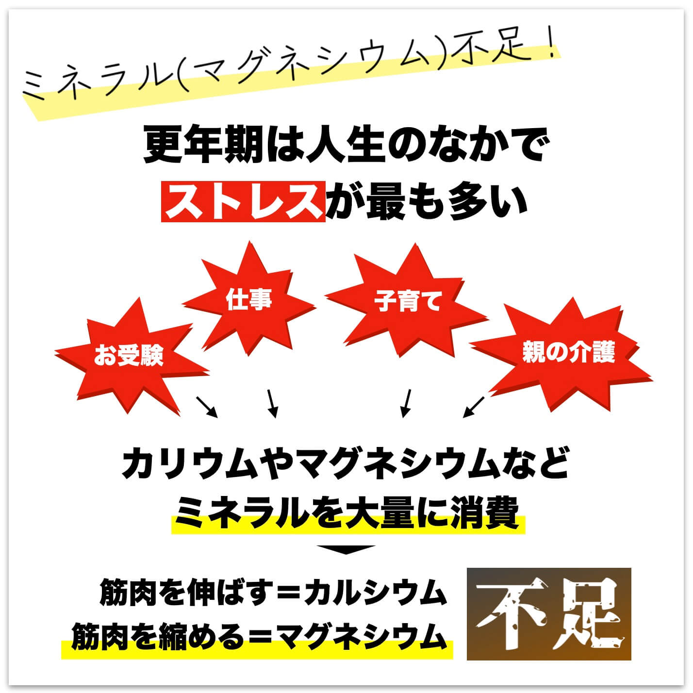 “更年期はストレスでミネラルを大量消費"