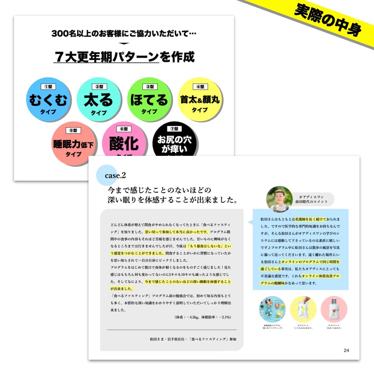 更年期専門店オアディスワンがプレゼントしている更年期ブックの中身
