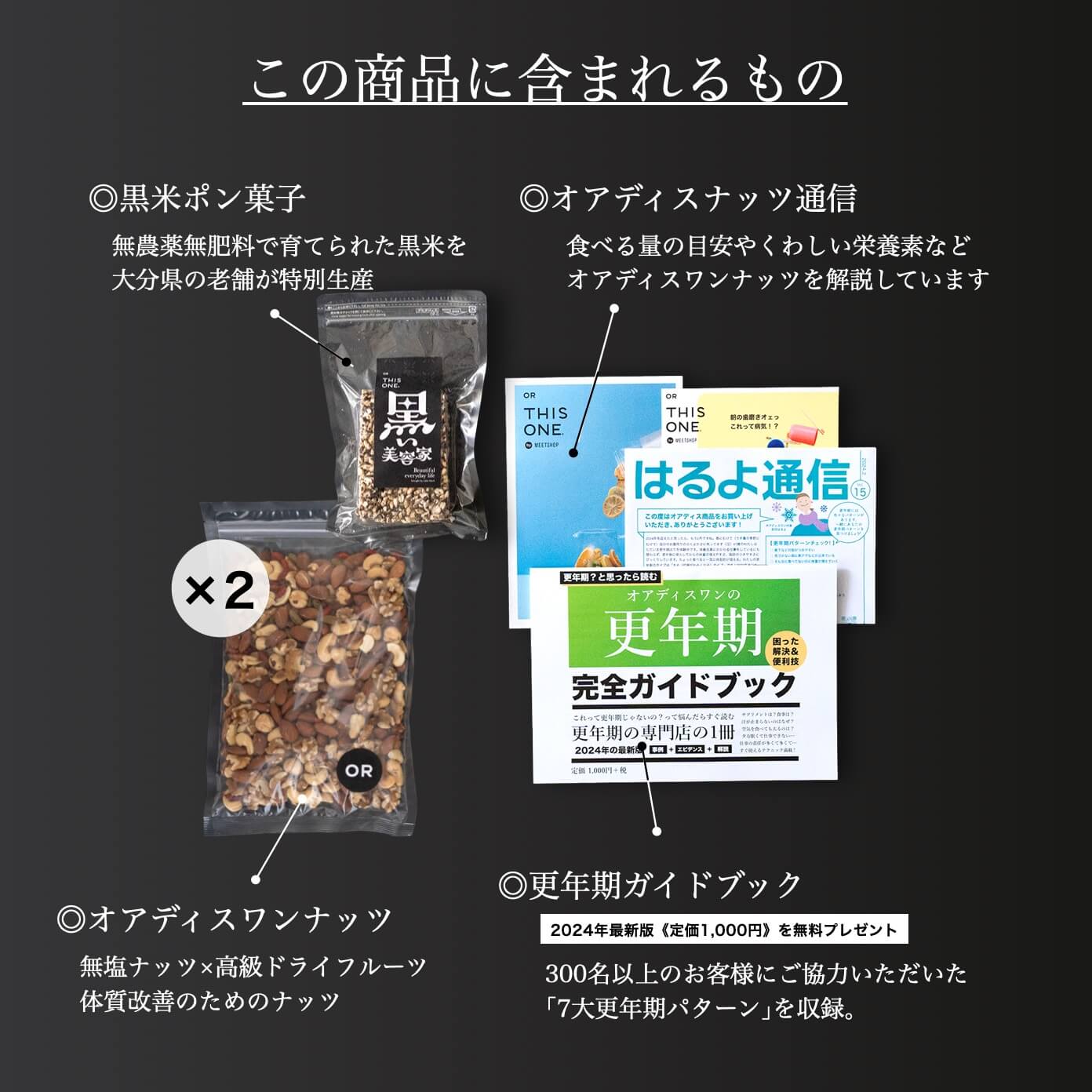 “オアディスワンナッツを買った時に届くもの一覧”