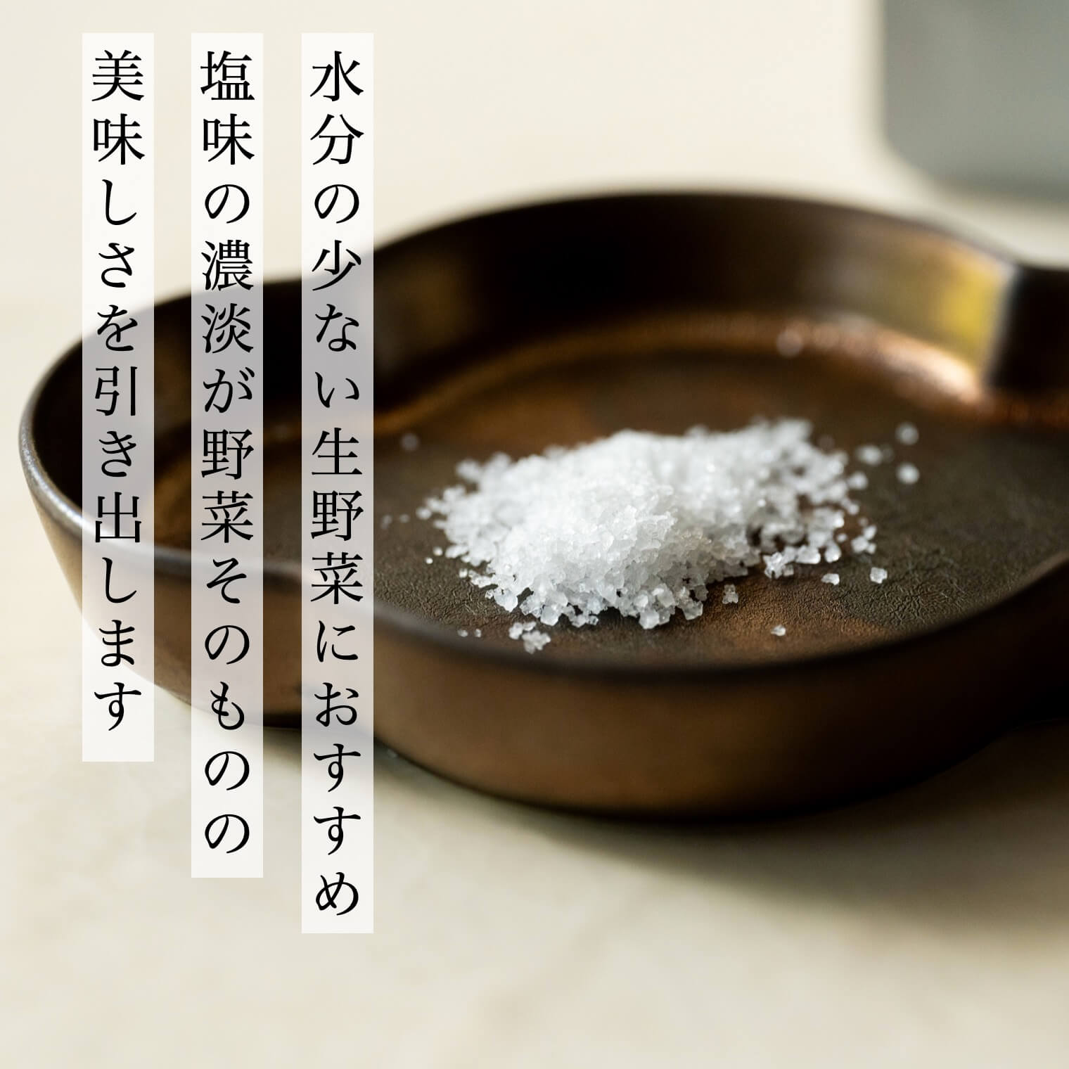 水分の少ない野菜にかける塩