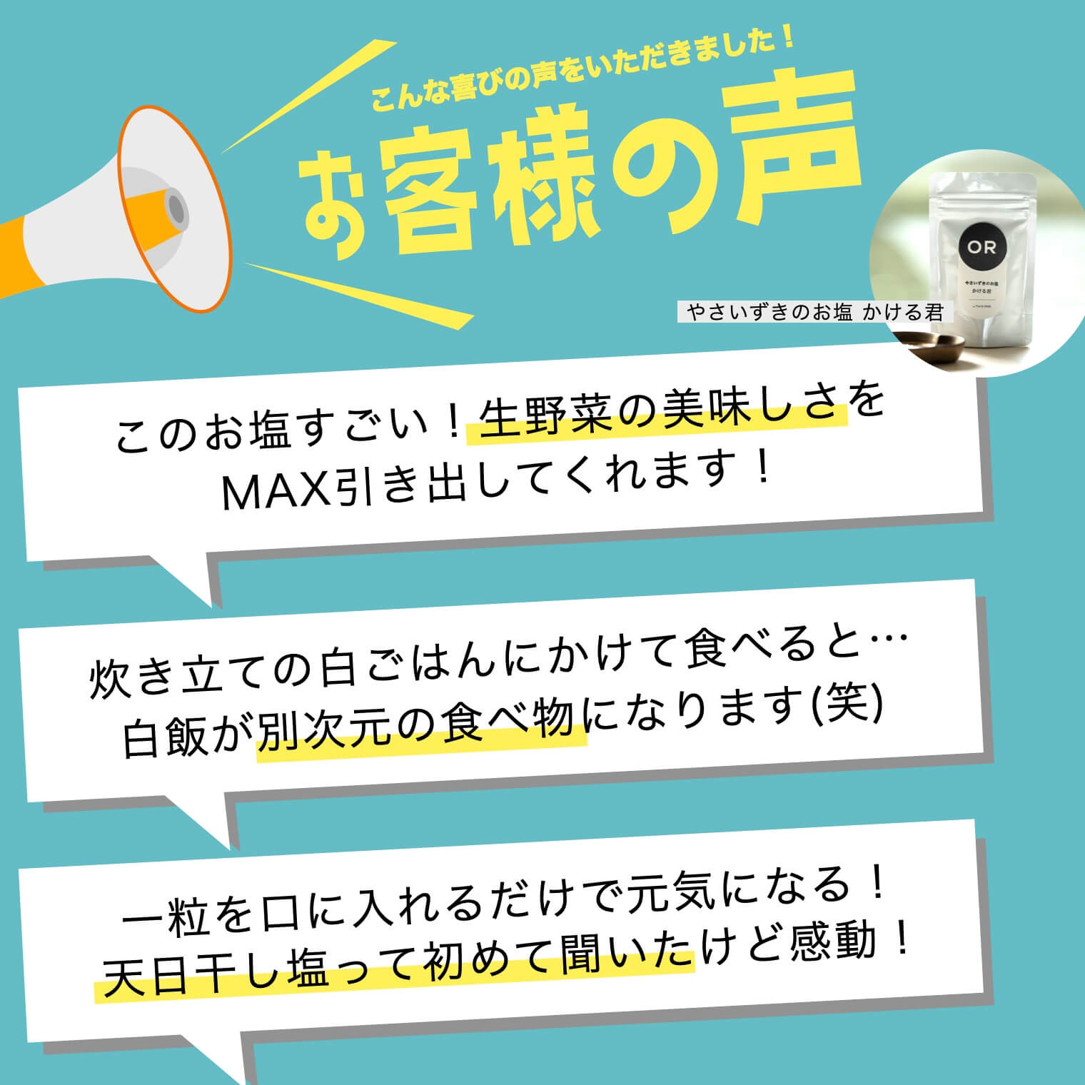 やさいずきのお塩かける君を食べた人の感想