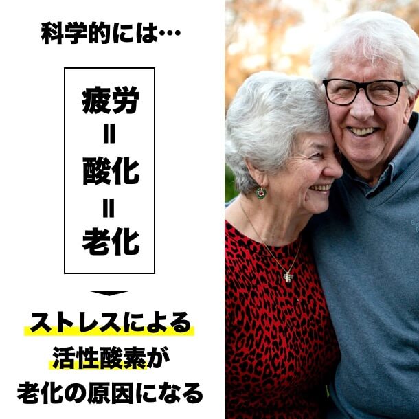 酸化と糖化と老化を説明している図