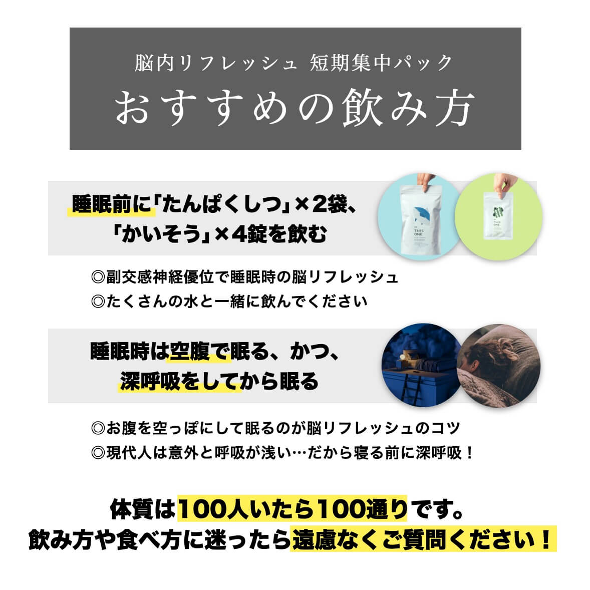 脳内リフレッシュ 短期集中パック
おすすめの飲み方れ