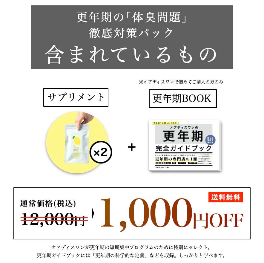 更年期の体臭パックに含まれているもの