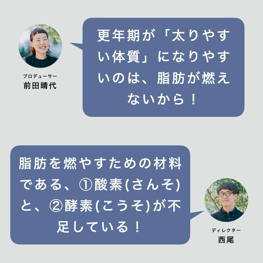更年期が太りやすいのは脂肪が燃えないから！