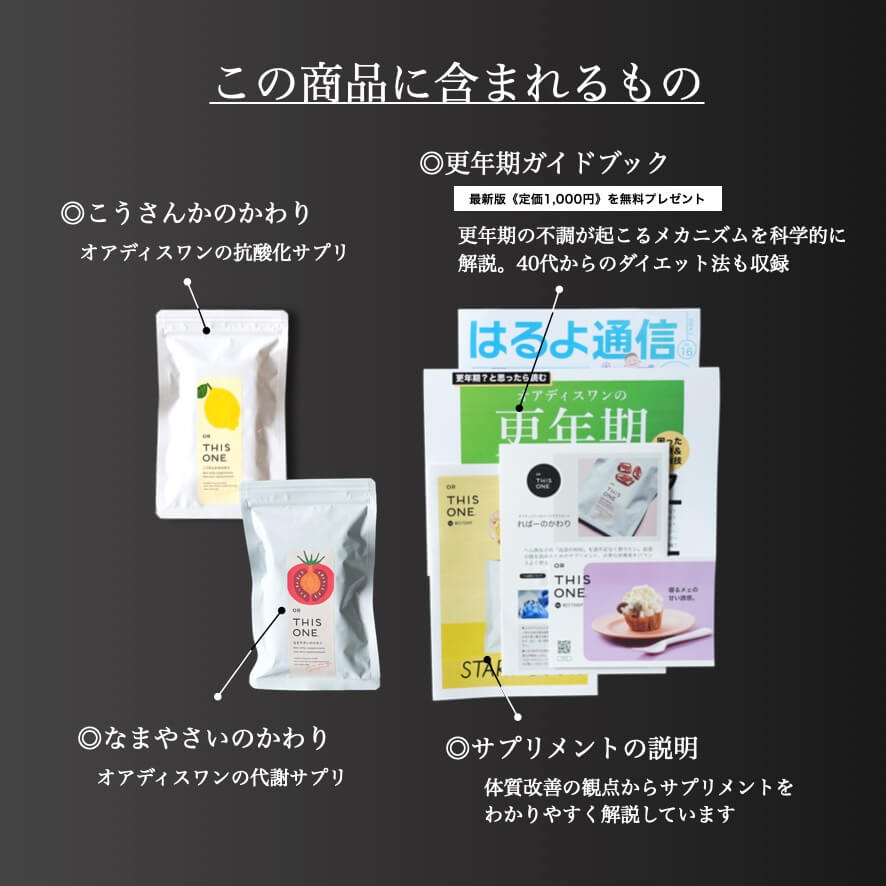 男性更年期2種のサプリで届くもの一覧