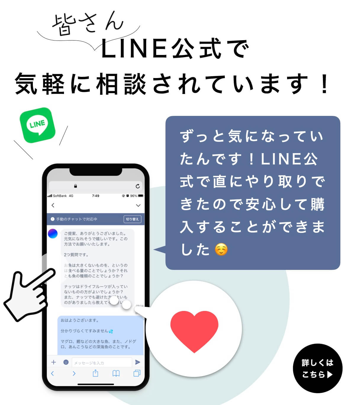 Line公式で相談できることの説明