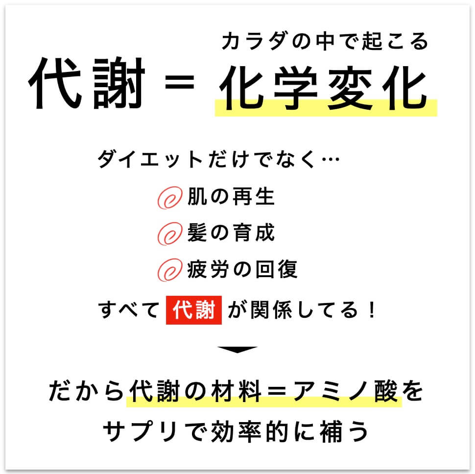 代謝の材料であるアミノ酸を補うことが大事
