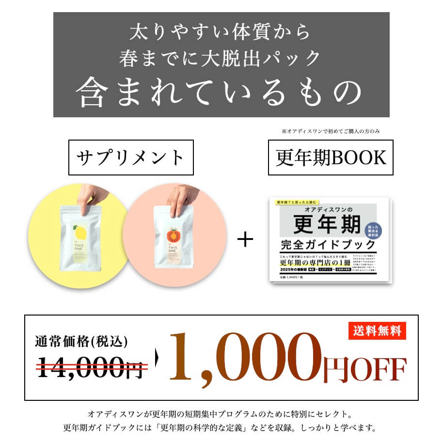 太りやすい体質からの春までに大脱出パックに含まれているもの
