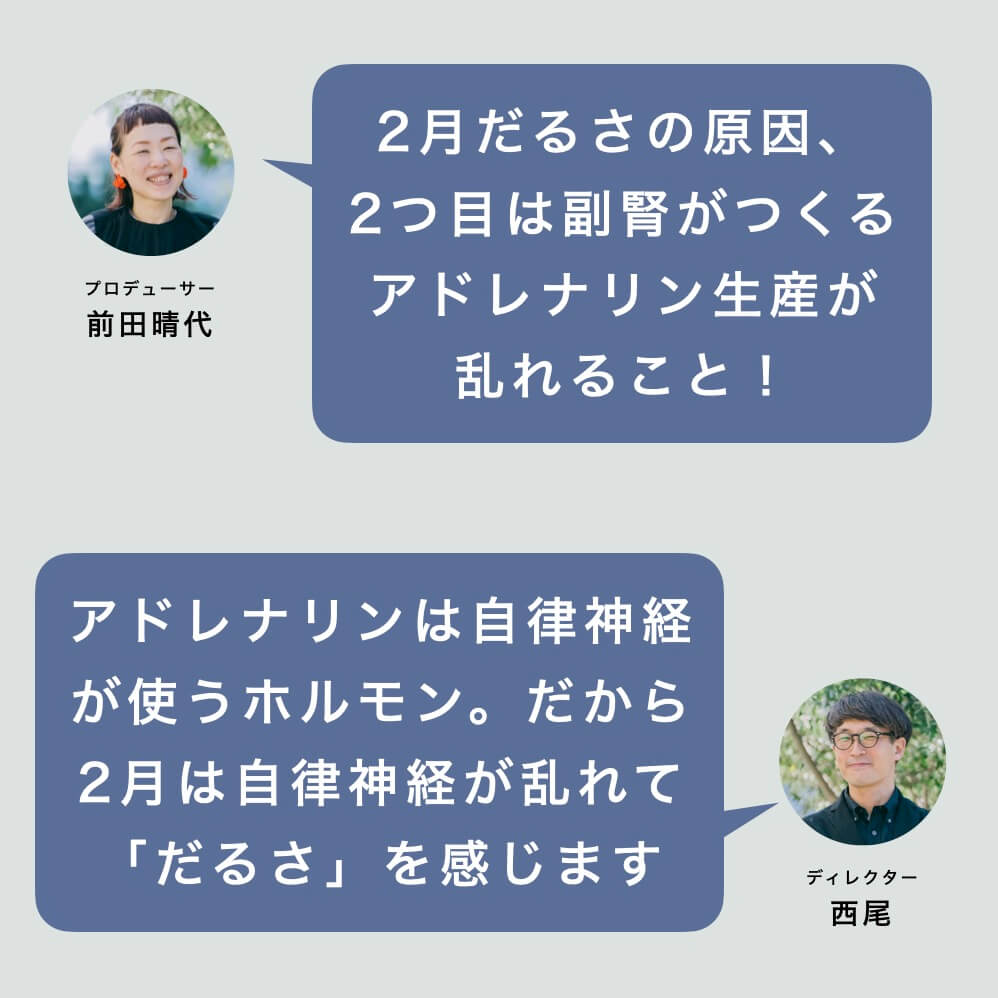 2月だるさの原因②「副腎がつくるアドレナリン生産の乱れ」