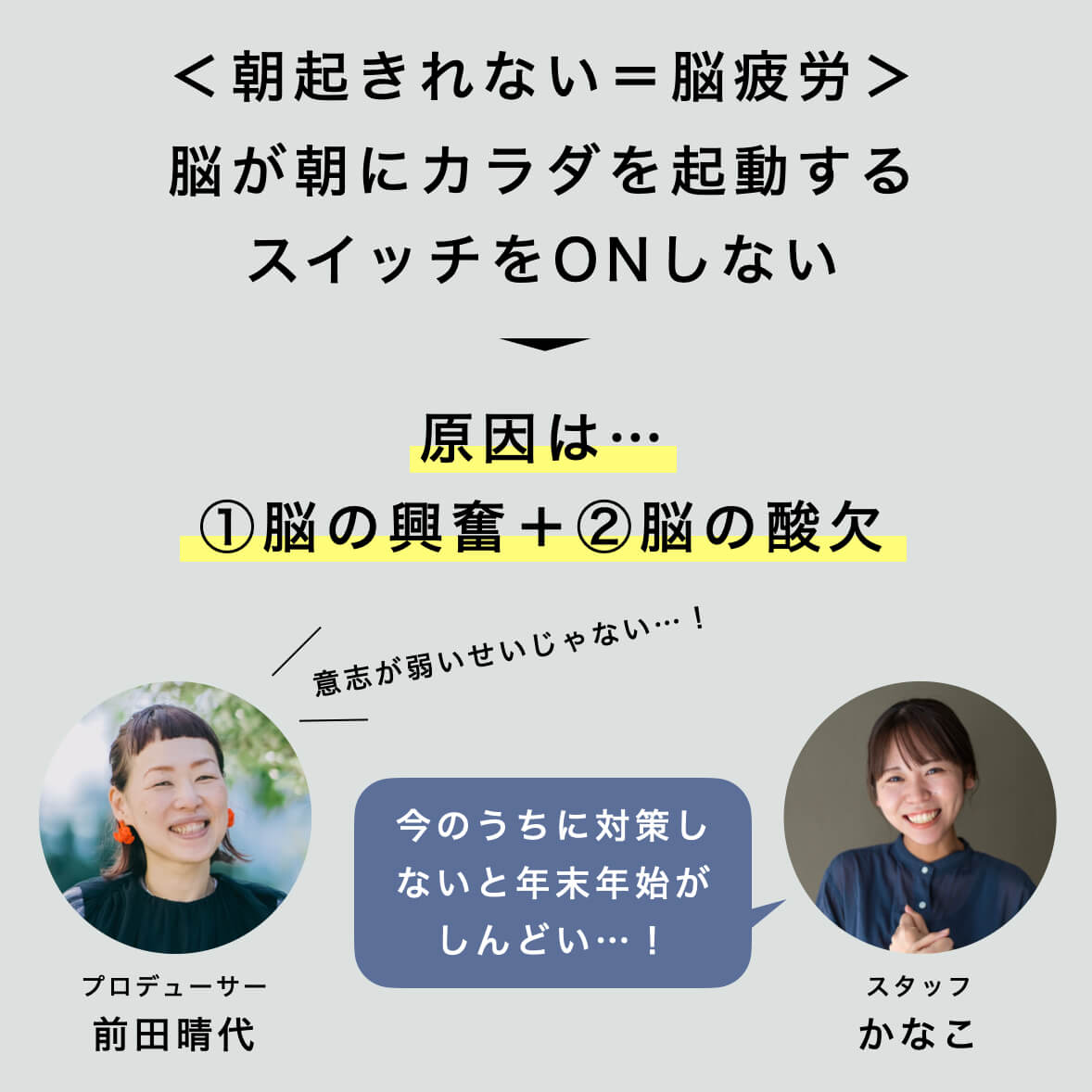 朝起きれない原因の脳疲労を説明した図