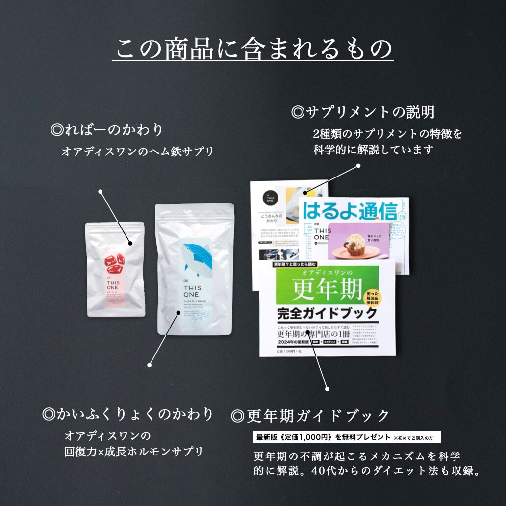貧血対策セットに含まれるものの一覧