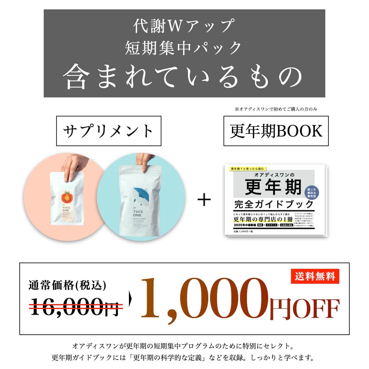 代謝Wアップ短期集中パック含まれているもの” width=