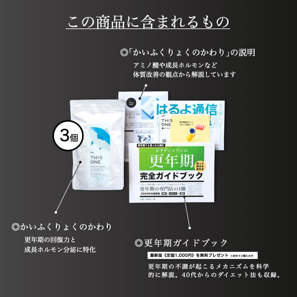 かいふくりょくのかわり5個セットを購入すると届くものリスト