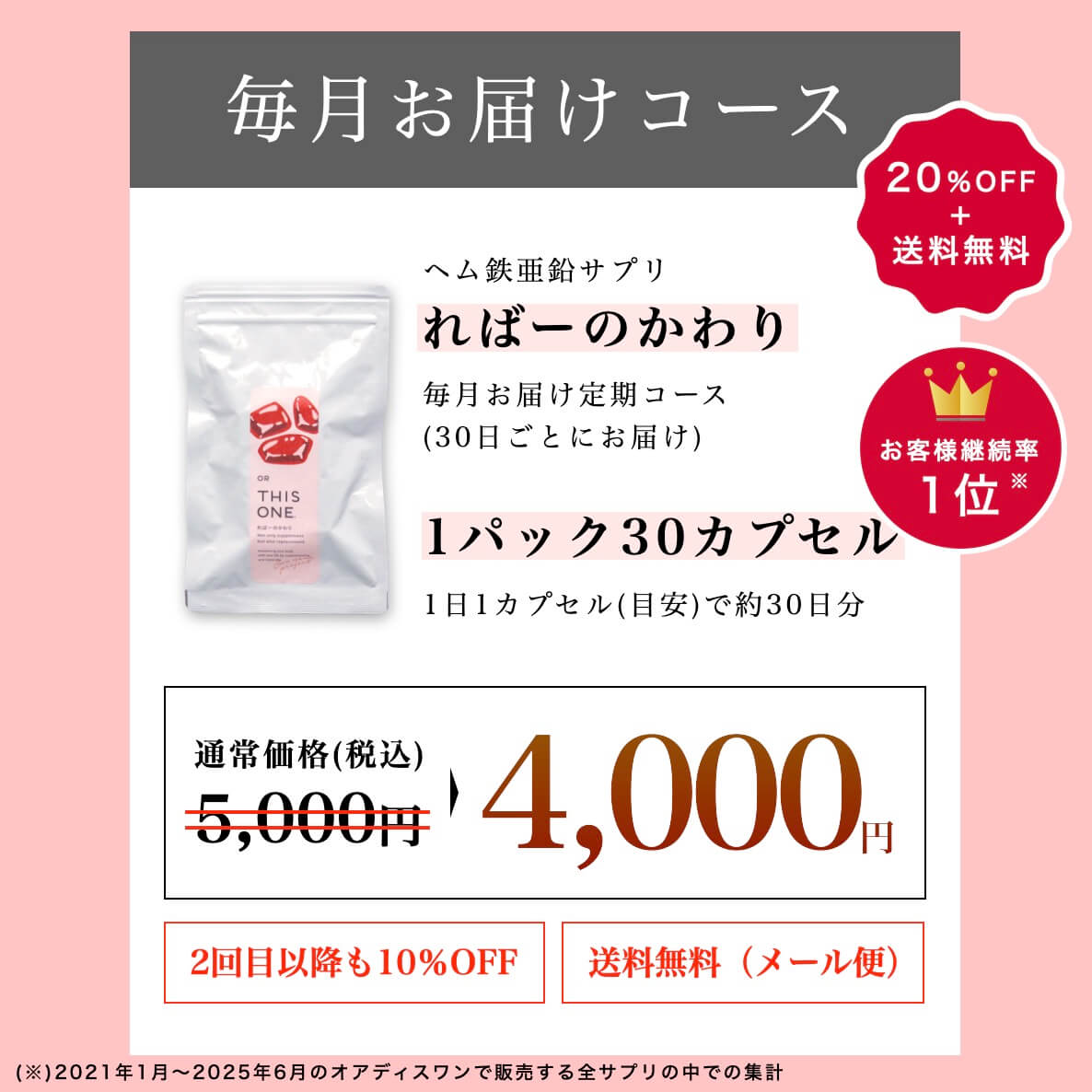 ればーのかわり毎月お届けコースの案内