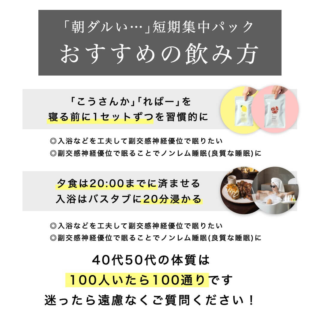 ｢朝ダルい…｣短期集中パック
おすすめの飲み方