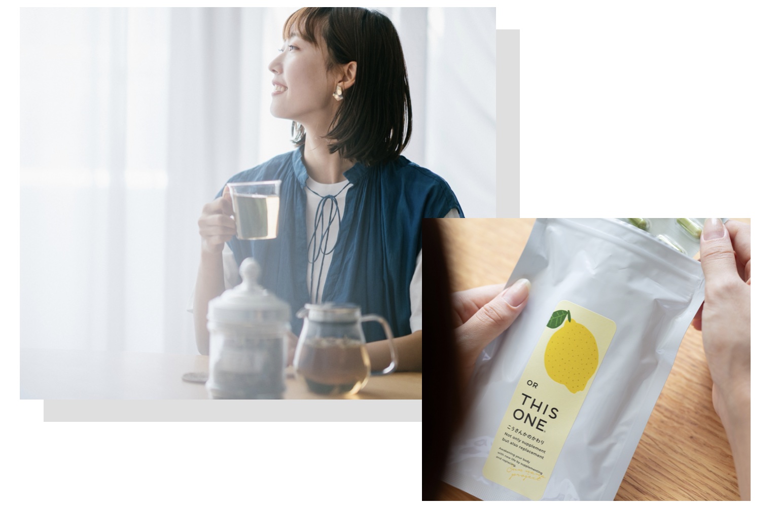 オアディスワンの更年期サプリを飲んでいる女性のイメージ