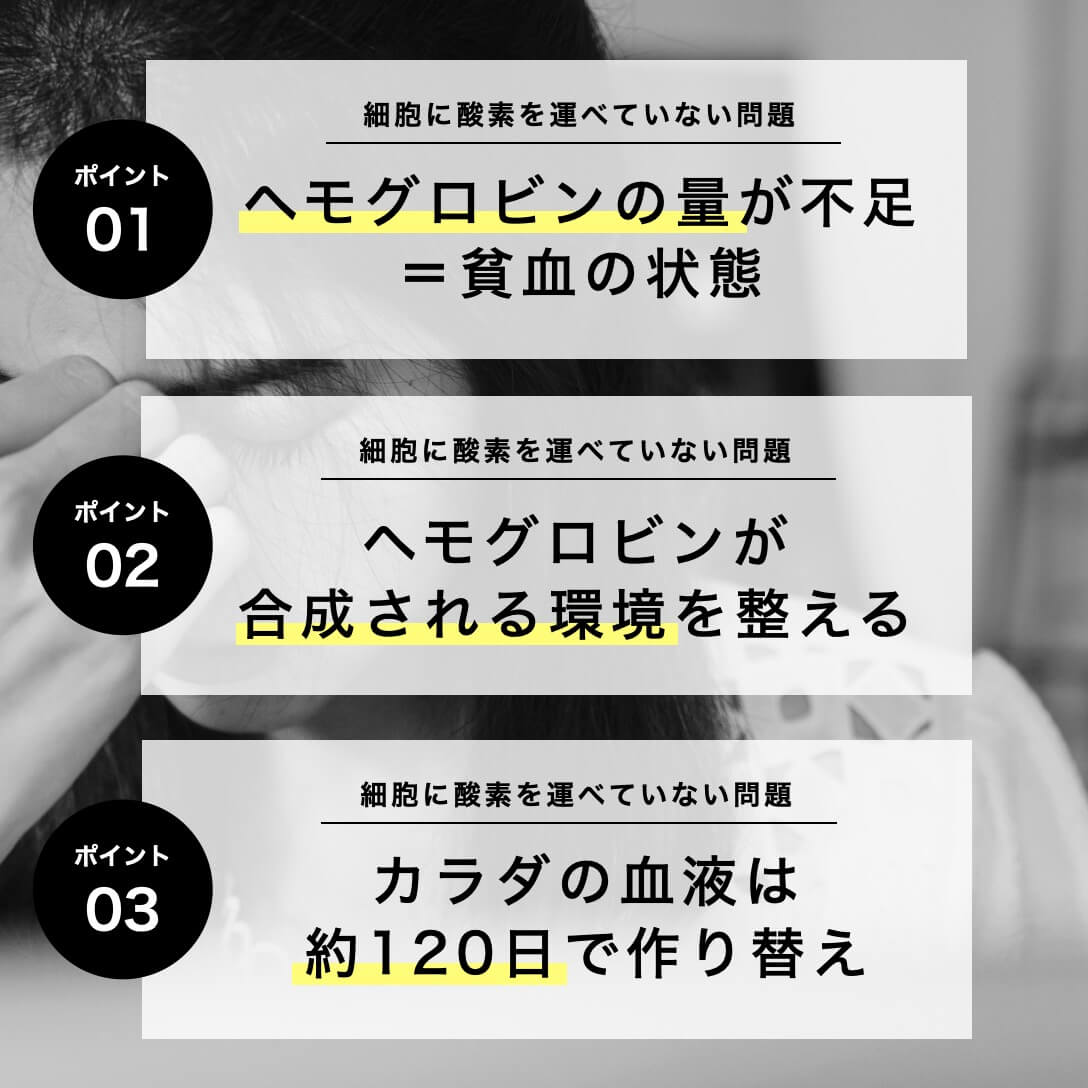 貧血サプリればーのかわりの3つの特徴