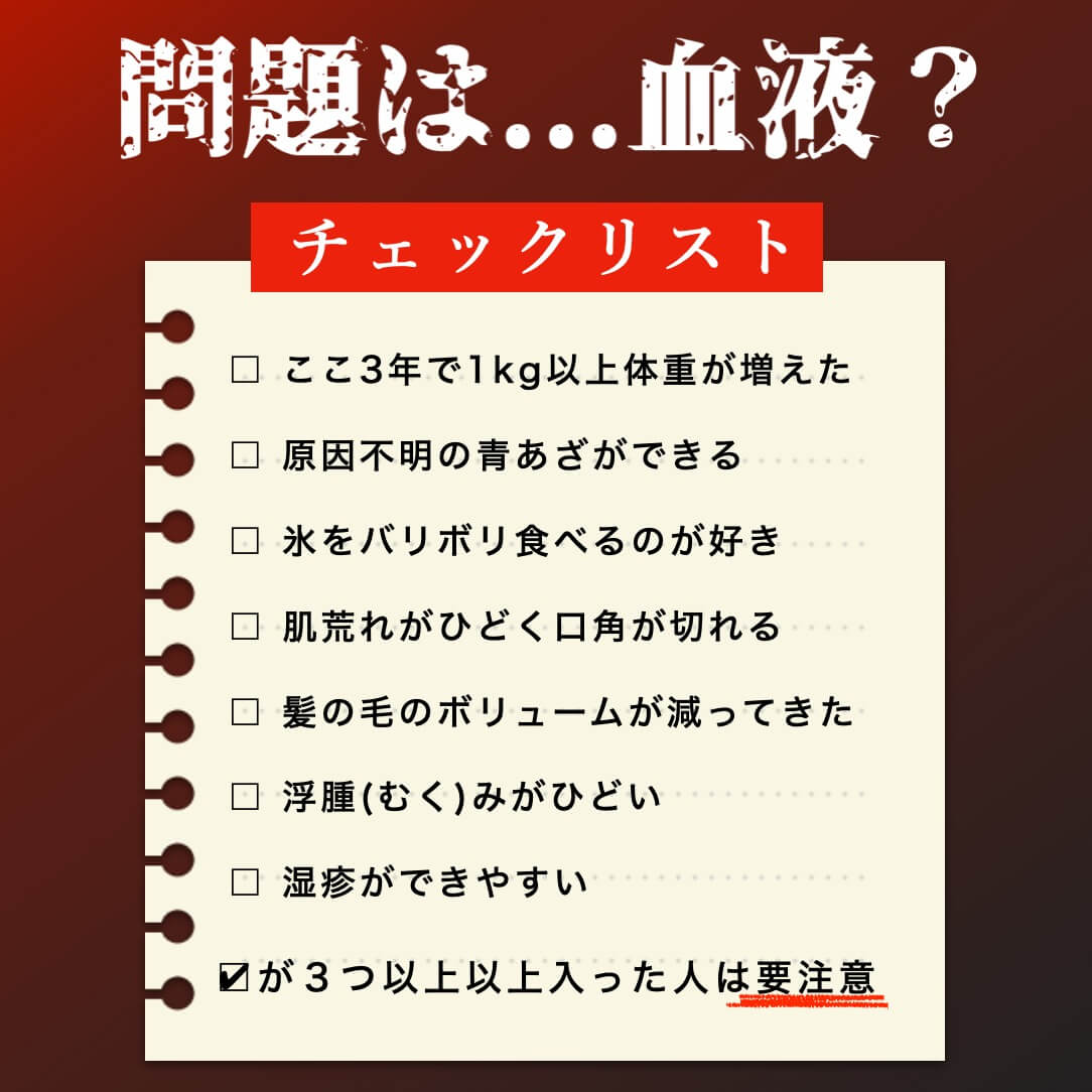 かくれ貧血チェックリスト
