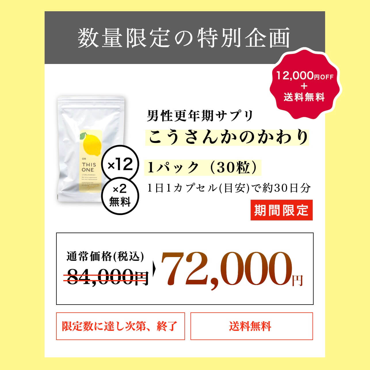 年末だけの特別企画こうさんかのかわり１２＋２個セット