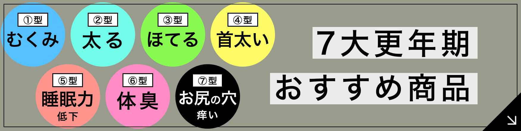7大更年期タイプ別おすすめ商品