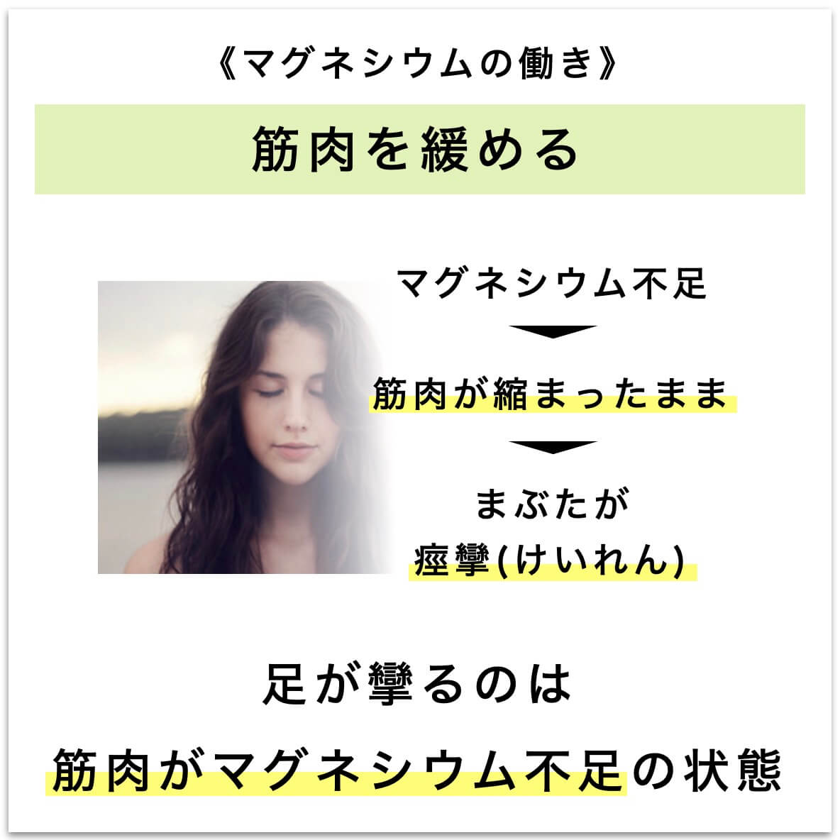 マグネシウムの働きは筋肉を緩めること