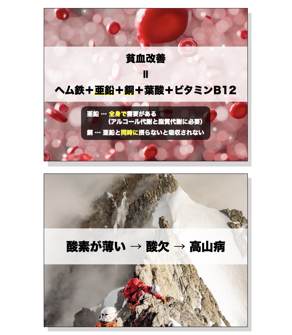 ヘム鉄やタンパク質やミネラル不足で貧血になると更年期の不調が起こりやすいことを説明