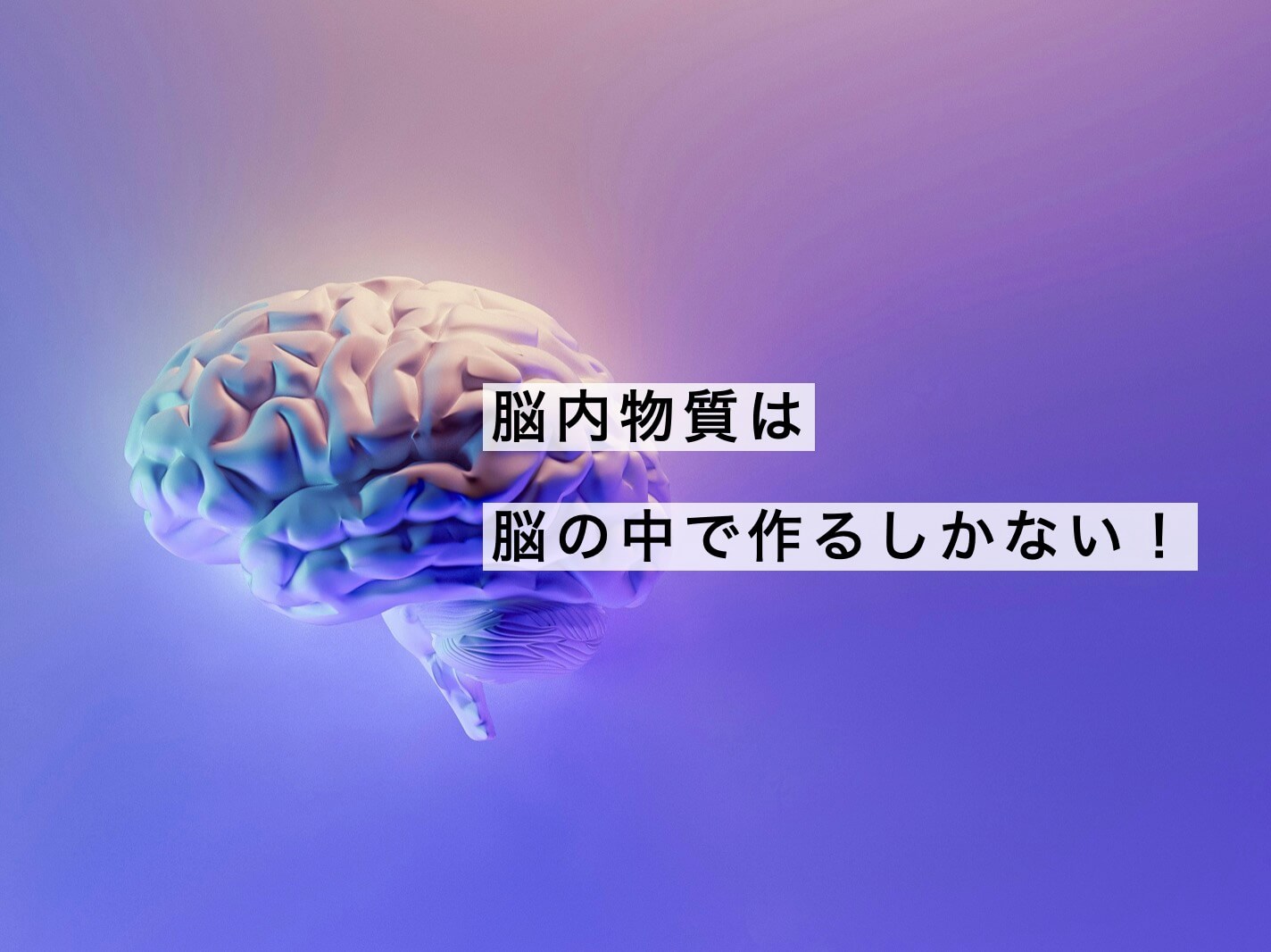 脳内物質は脳で作るしかない説明